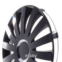 4 Hub Caps 14 Inch Wheel Trims Covers Sail Black schwarz for Citroen Ford Lancia
