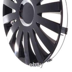 4 Hub Caps 14 Inch Wheel Trims Covers Sail Black schwarz for Citroen Ford Lancia