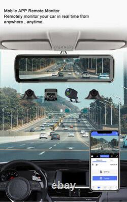 4G Wifi Android Car DVR 4 Cameras Video Recorder 10in Rearview Mirror Dash Cam