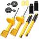 4X TA Sport Shock Absorbers Gas Front Rear + Top Mounts + Dust Protection CLIO
