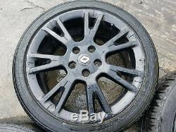 4x MK3 RENAULT CLIO SPORT RS 17 7.5J 5-STUD BLACK ALLOY WHEELS TYRES 215/45/17