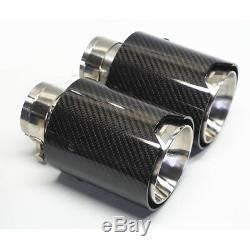 4x Real Carbon Fiber Auto Exhaust Pipe Muffler End Tips For Car 63mm-103mm Gloss