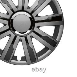4x Wheel Trims 14 Inch Hub Caps Covers Mirage 5 grey/black for Citroen Ford La