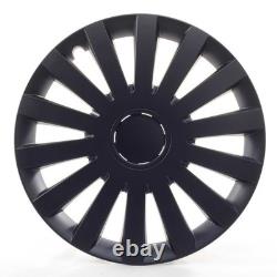4x Wheel Trims 14 Inch Hub Caps Covers Wind Black schwarz for Citroen Ford Lan
