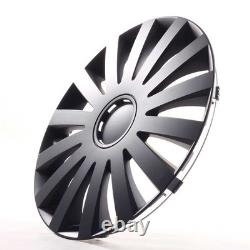 4x Wheel Trims 14 Inch Hub Caps Covers Wind Black schwarz for Citroen Ford Lan