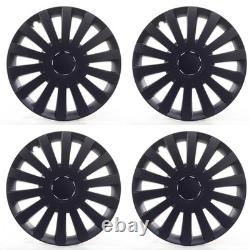 4x Wheel Trims 14 Inch Hub Caps Covers Wind Black schwarz for Citroen Ford Lan