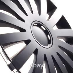 4x Wheel Trims 14 Inch Hub Caps Covers Wind Black schwarz for Citroen Ford Lan