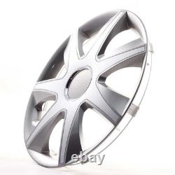 4x Wheel Trims 15 Inch Hub Caps Covers Run I grau / silber for Citroen Ford La
