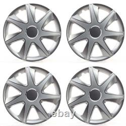 4x Wheel Trims 15 Inch Hub Caps Covers Run I grau / silber for Citroen Ford La