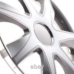 4x Wheel Trims 15 Inch Hub Caps Covers Run I grau / silber for Citroen Ford La