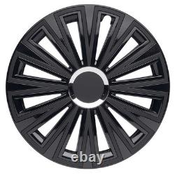 4x Wheel Trims 15 Inch Hub Caps Covers Sunset double black black for Citroen F