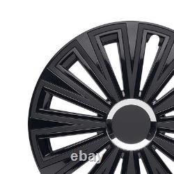 4x Wheel Trims 15 Inch Hub Caps Covers Sunset double black black for Citroen F