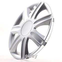 4x Wheel Trims 16 Inch Hub Caps Covers Rubin silber for Citroen Ford Lancia MI