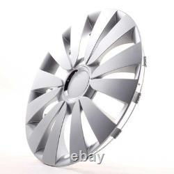 4x Wheel Trims 16 Inch Hub Caps Covers Sky silber for Citroen Ford Lancia MINI