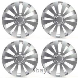 4x Wheel Trims 16 Inch Hub Caps Covers Sky silber for Citroen Ford Lancia MINI