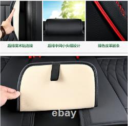 5-Seats Deluxe Edition Car Seat Covers PU Leather Front+Rear Full Set Cushion