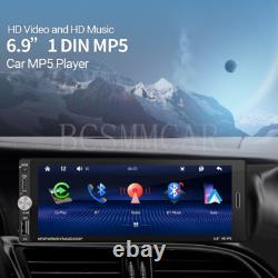 6.9in Single 1 Din Car Radio Stereo For Apple Carplay Android Auto BT FM 2+32G