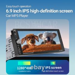 6.9in Single 1 Din Car Radio Stereo For Apple Carplay Android Auto BT FM 2+32G