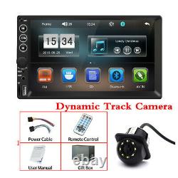 7 2DIN HD Car Stereo Radio MP5 Player Bluetooth USB TF AUX +8LED Dynamic Camera