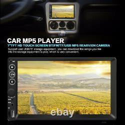 7 2DIN HD Car Stereo Radio MP5 Player Bluetooth USB TF AUX +8LED Dynamic Camera