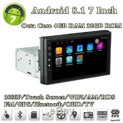 7 Android 8.1 32GB 8 Core Single Din Car Radio Stereo GPS BT USB DAB RDS Wifi