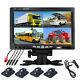 7'' Car Reverse parking monitor 4 split screen+4Pcs 170° HD Adjustable cameras