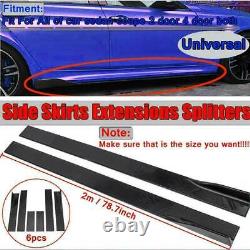 78.7 For Universal Car Side Skirt Extension Rocker Panel Body Kit Lip Splitters