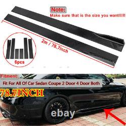 78.7 Universal Car Side Skirt Extension Rocker Panel Splitter Protector Lip UK