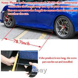 78.7 Universal Car Side Skirt Extension Rocker Panel Splitter Protector Lip UK