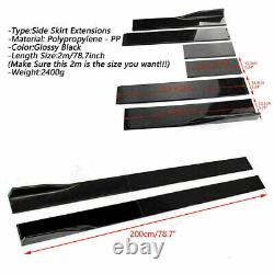 78.7 Universal Car Side Skirt Extension Rocker Panel Splitter Protector Lip UK