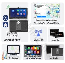 7IN Touch Screen Dash Cam GPS Car DVR Video Recorder For CarPlay Android Auto