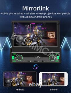7in Car MP5 Player Stereo Radio Bluetooth Retractable Screen For Apple Carplay