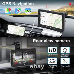 7in Portable Monitor Car Stereo Radio Video Player FM BT WIFI CarPlay withCamera