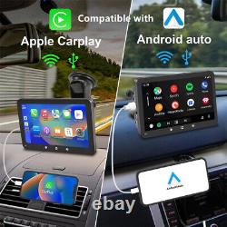 7in Portable Monitor Car Stereo Radio Video Player FM BT WIFI CarPlay withCamera