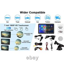 7in Portable Monitor Car Stereo Radio Video Player FM BT WIFI CarPlay withCamera