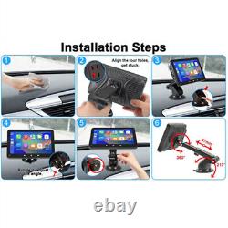 7in Portable Monitor Car Stereo Radio Video Player FM BT WIFI CarPlay withCamera