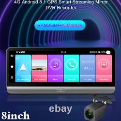 8In Android 8.1 FHD Dual Lens Car Centre Console DVR Dash Cam GPS Nav Wifi ADAS
