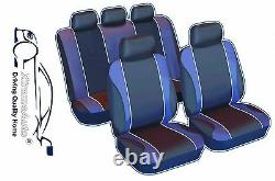 9 PIECE NAVY BLUE SPORTS SEAT COVERS Renault Clio Twingo Megane Laguna S