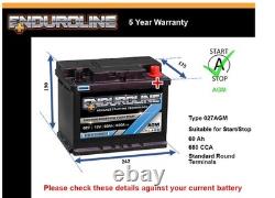 AGM Battery fits RENAULT CAPTUR CLIO SCENIC TWINGO Stop Start 027 AGM