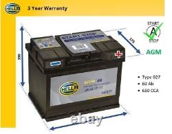 AGM Car Battery fits RENAULT CAPTUR CLIO SCENIC TWINGO 1992 on Stop Start Hella