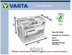 AGM Car Battery fits RENAULT CAPTUR CLIO SCENIC TWINGO Stop Start Varta