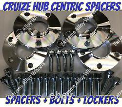 Alloy Wheels Spacers 20mm x 4 + Bolts + Lockers For Renault Laguna Mk3 60.1