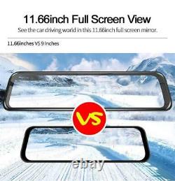 Android 8.1 11.66'' HD Car Dash Cam Recorder Rearview Mirror Camera DVR GPS ADAS