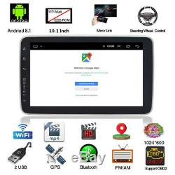 Android8.1 4-CORE 1Din 10.1 Car Radio Stereo MP5 Player GPS Sat Navigator 1+16G