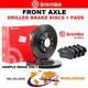 BREMBO Drilled Front BRAKE DISCS + PADS for RENAULT CLIO 2.0 16V Sport 2004-on