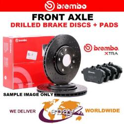BREMBO Drilled Front BRAKE DISCS + PADS for RENAULT CLIO 2.0 16V Sport 2004-on