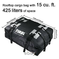 Black PVC Waterproof Cargo Bag Luggage Roof Top Travel Storage Pocket For Car
