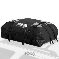 Black PVC Waterproof Cargo Bag Luggage Roof Top Travel Storage Pocket For Car