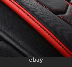 Black/Red PU Leather 5-Seats Car Seat Cover Cushion For Interior Accessories