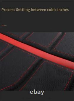 Black/Red PU Leather 5-Seats Car Seat Cover Cushion For Interior Accessories